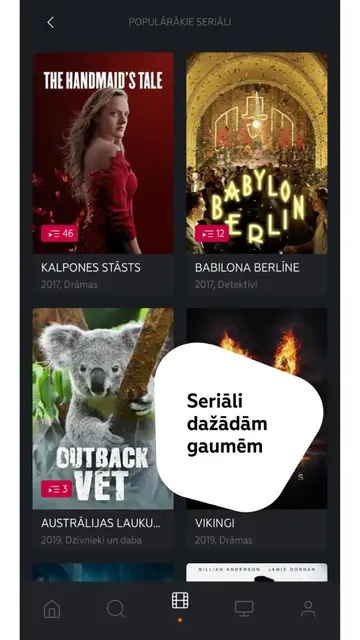 Series catalogue with cover art across several genres.