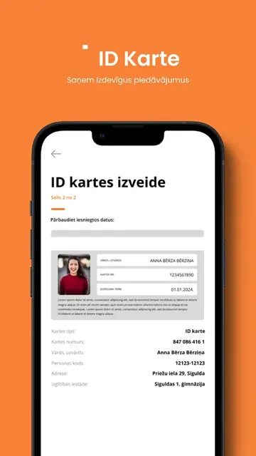 Resident ID card creation screen with photo and personal details.